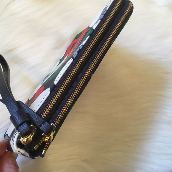 Kate Spade Medium Double Zip Wristlet Floral NWT - Picture 3 of 8